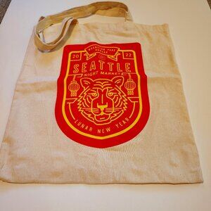 Seattle Canvas Shopping Tote Bag Night Market 2022 Magnuson Park PNW Souvenir